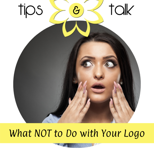 Shocked woman - what not to do with your logo